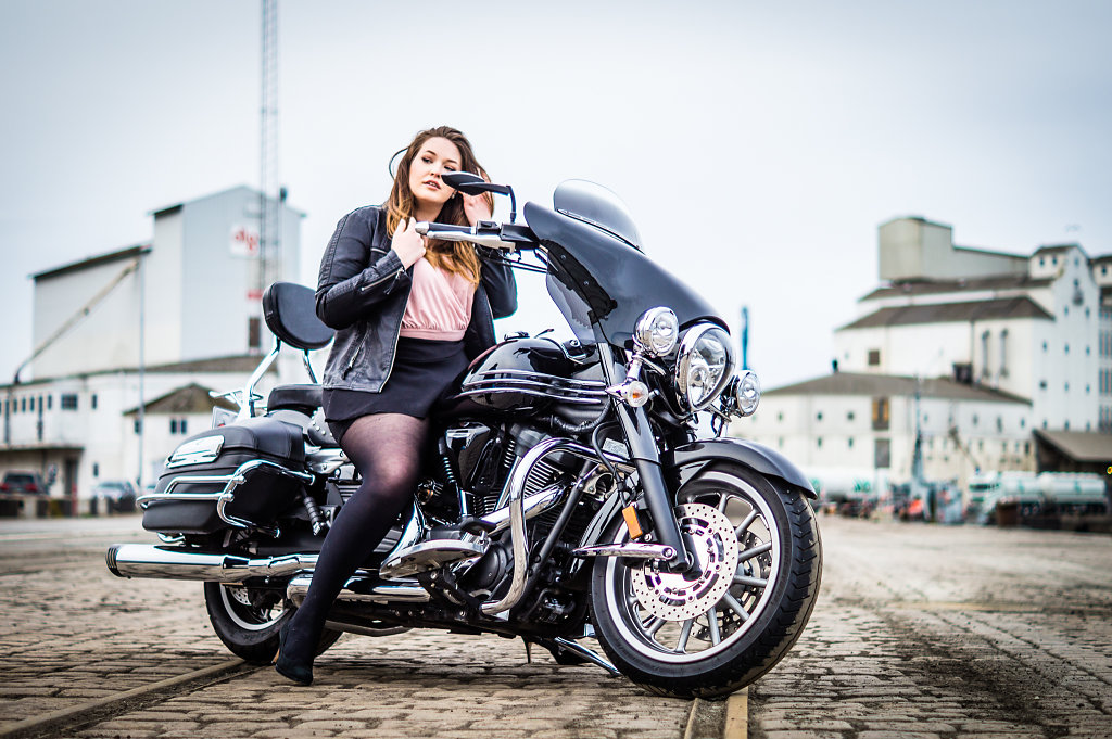 Model and Motorcycle