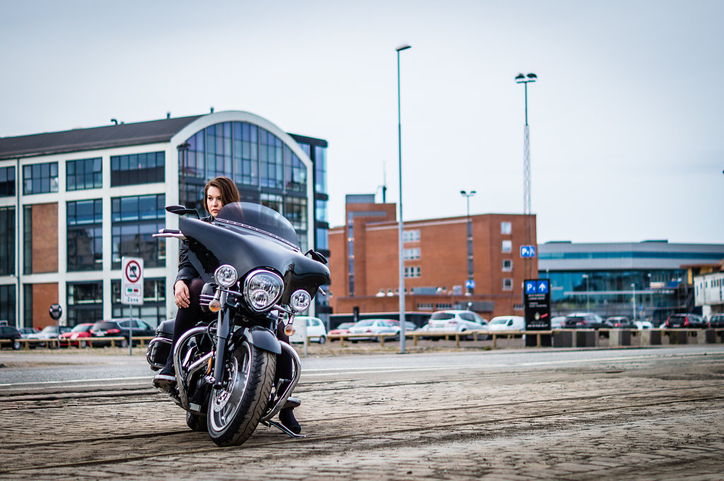 Model and Motorcycle