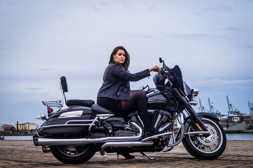 Model and Motorcycle