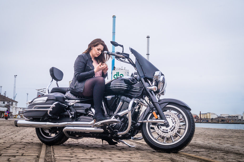 Model and Motorcycle