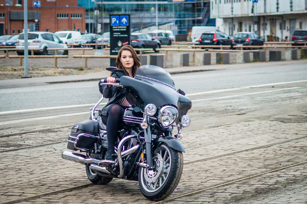 Model and Motorcycle