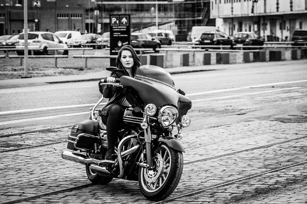 Model and Motorcycle