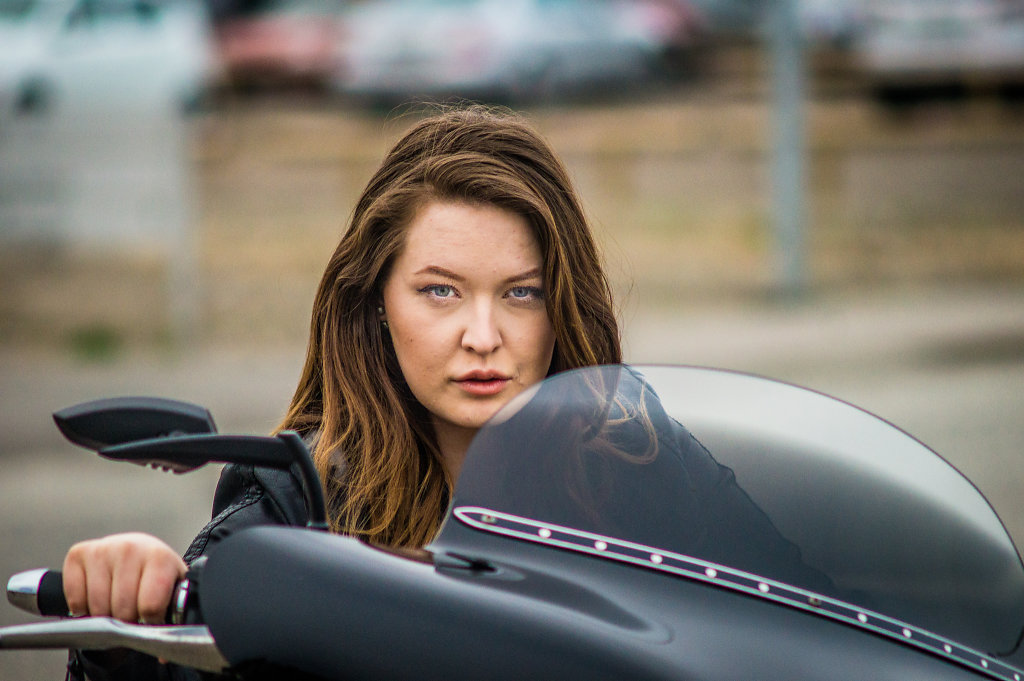 Model and Motorcycle