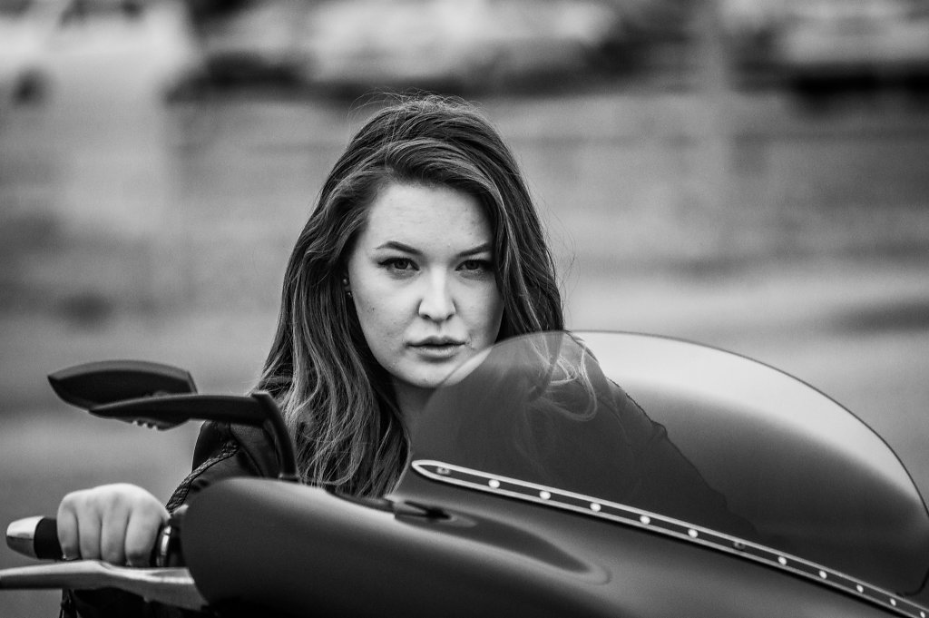 Model and Motorcycle