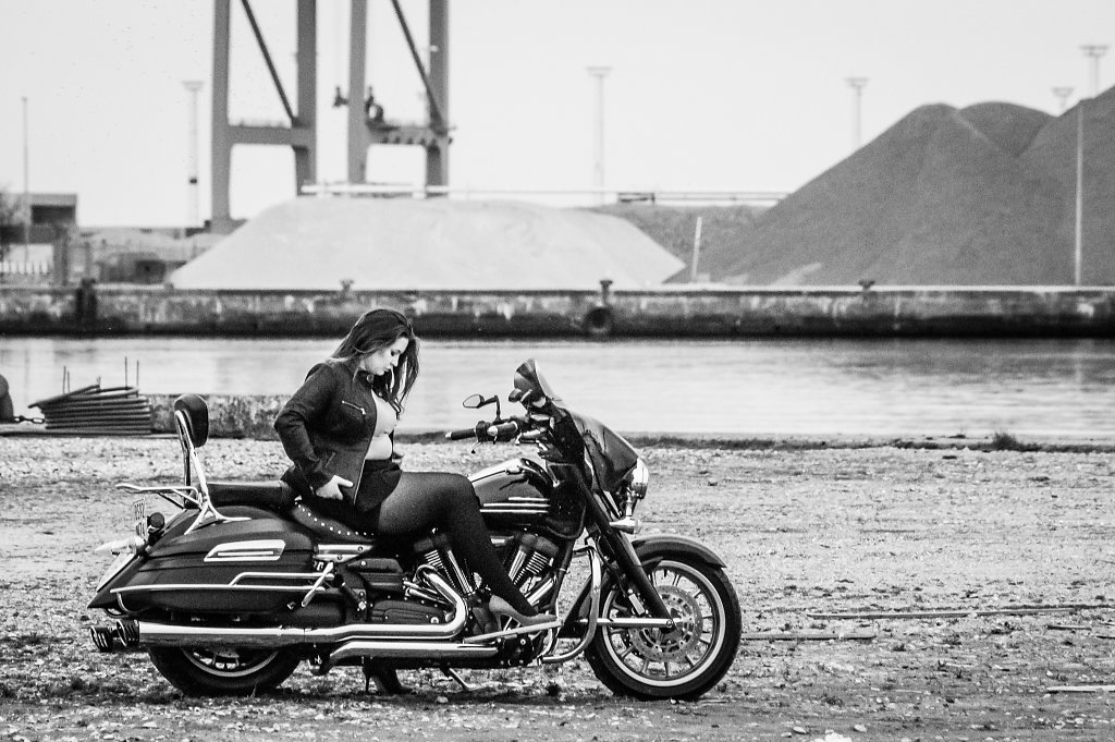 Model and Motorcycle