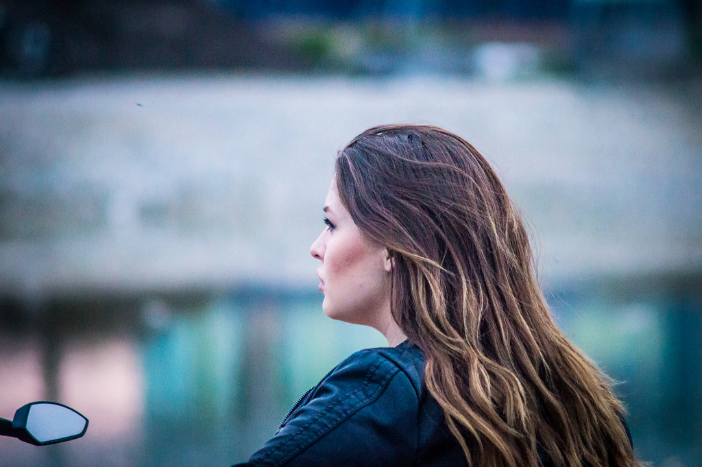 Model and Motorcycle